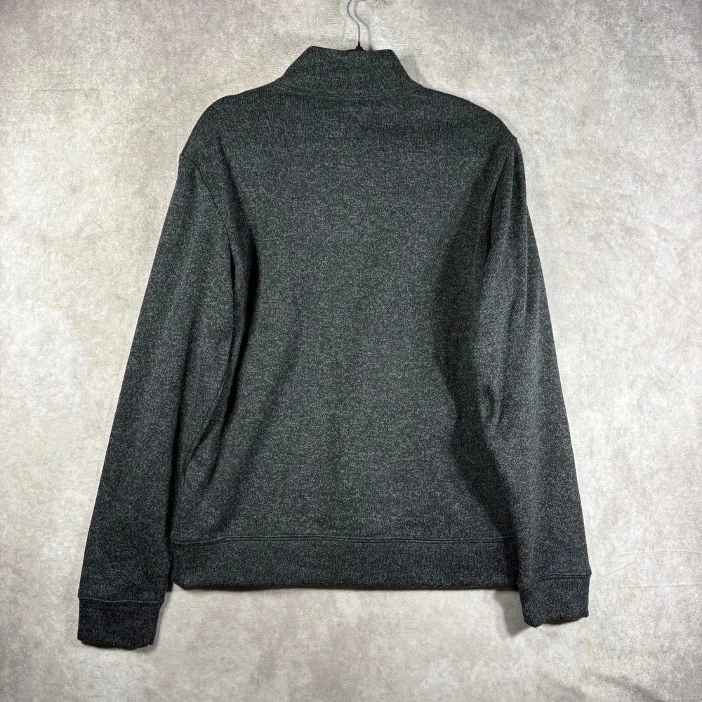 Old Navy Quarter Zip Sweater Mens Medium Gray Knit Pullover Long Sleeve Mock